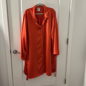 Orange shirt dress